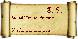 Bartánusz Verner névjegykártya